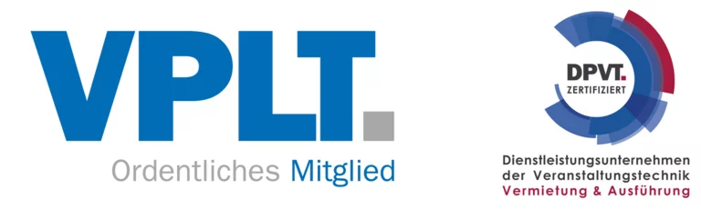 Ein Kombinationsbild mit 2 Logos: Links das VPLT - Logo und rechts das DPVT - Logo.